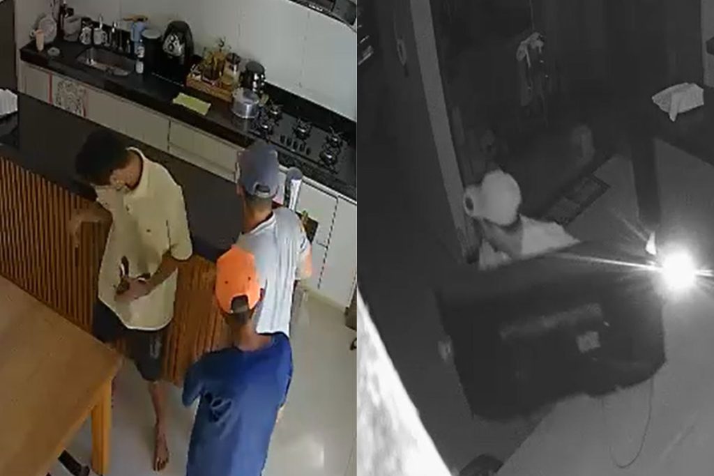 Câmera de segurança registra grupo invadindo a mesma casa duas vezes em um único dia para furtar objetos em Anápolis