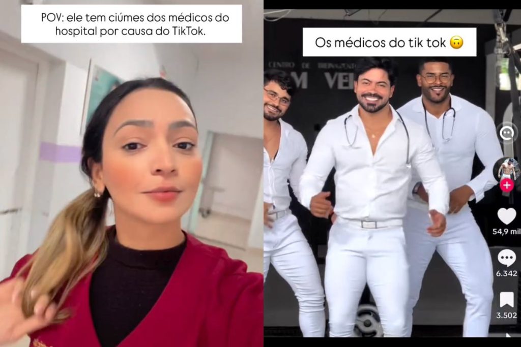 Brincadeira feita durante o plantão conquistou milhares de visualizações e divertiu internautas e médicos. (Foto: Instagram/@@beattriiz_gomes)