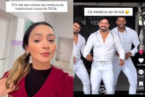 Brincadeira feita durante o plantão conquistou milhares de visualizações e divertiu internautas e médicos. (Foto: Instagram/@@beattriiz_gomes)