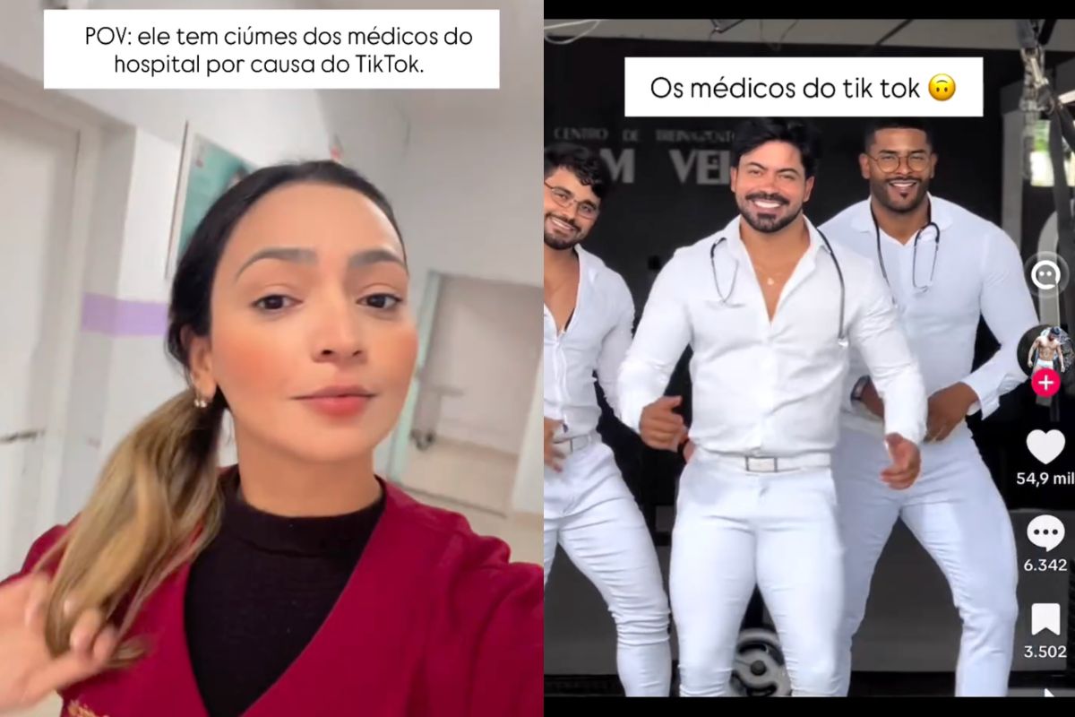 Brincadeira feita durante o plantão conquistou milhares de visualizações e divertiu internautas e médicos. (Foto: Instagram/@@beattriiz_gomes)