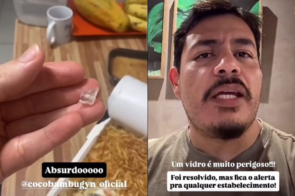 vidro na comida do coco bambu