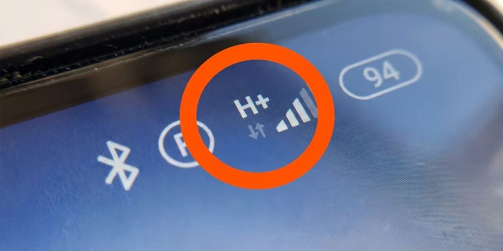 O que significa o símbolo H+ na parte de cima do telefone e para que ele serve