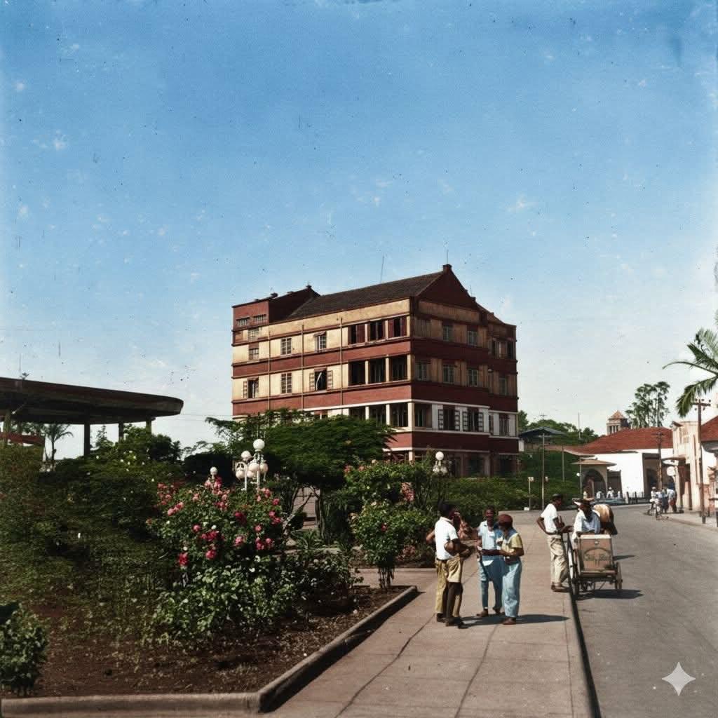 Praça João Pessoa, atual Praça James Fanstone, em 1954.Foto: Facebook/Anápolis Sempre Anápolis.