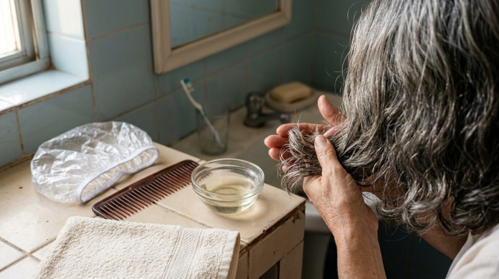 Espalhar óleo de coco nos cabelos grisalhos: para que serve e por que é recomendado para proteger os fios