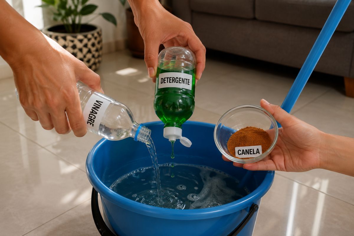 vinagre detergente e canela para limpar a casa