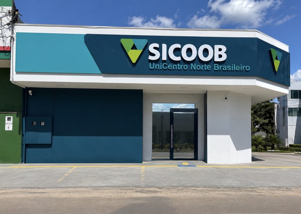 Agência Sicoob UniCentro Norte Brasileiro. (Foto: Divulgação)