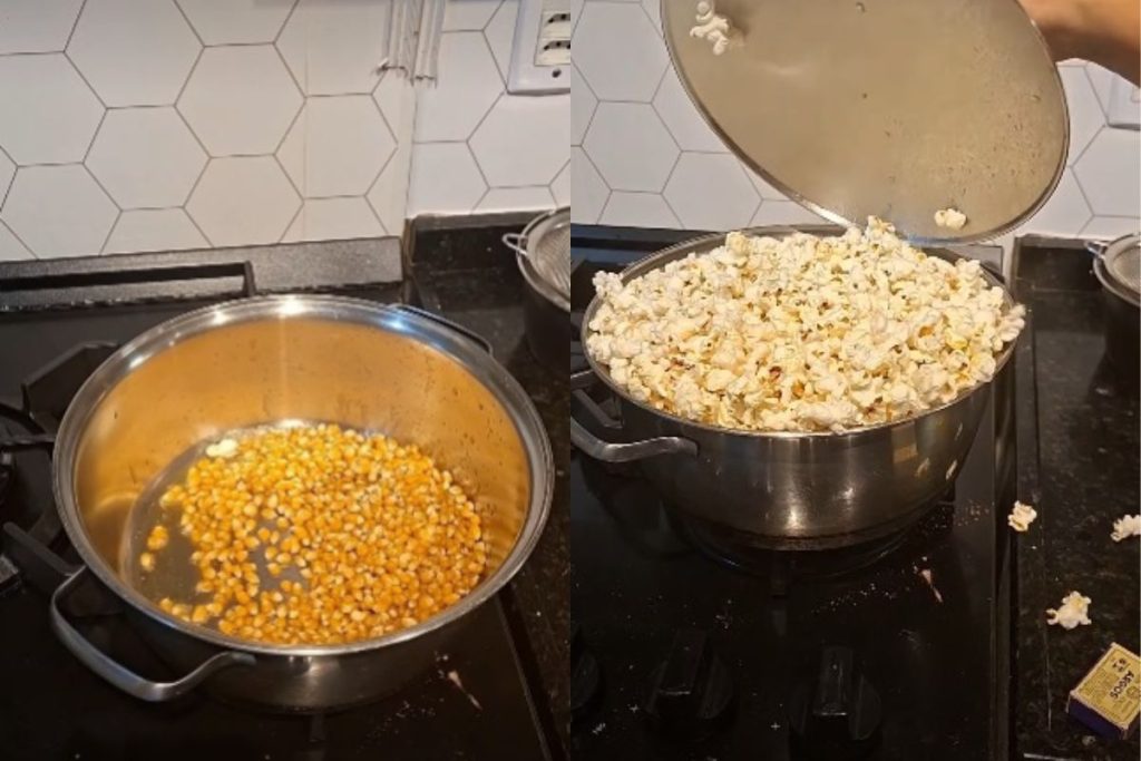 pipoca igual à de cinema em casa