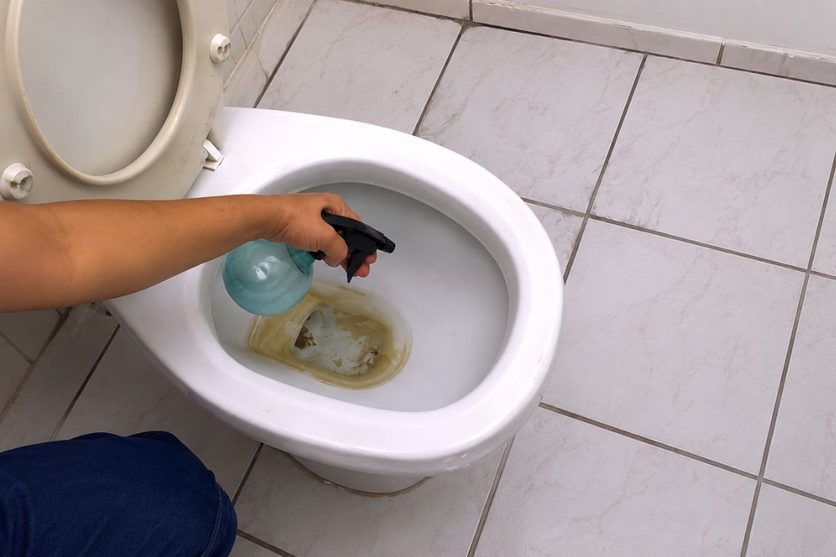 Como remover o encrustado preto do vaso sanitário