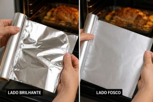 lado certo do papel-alumínio