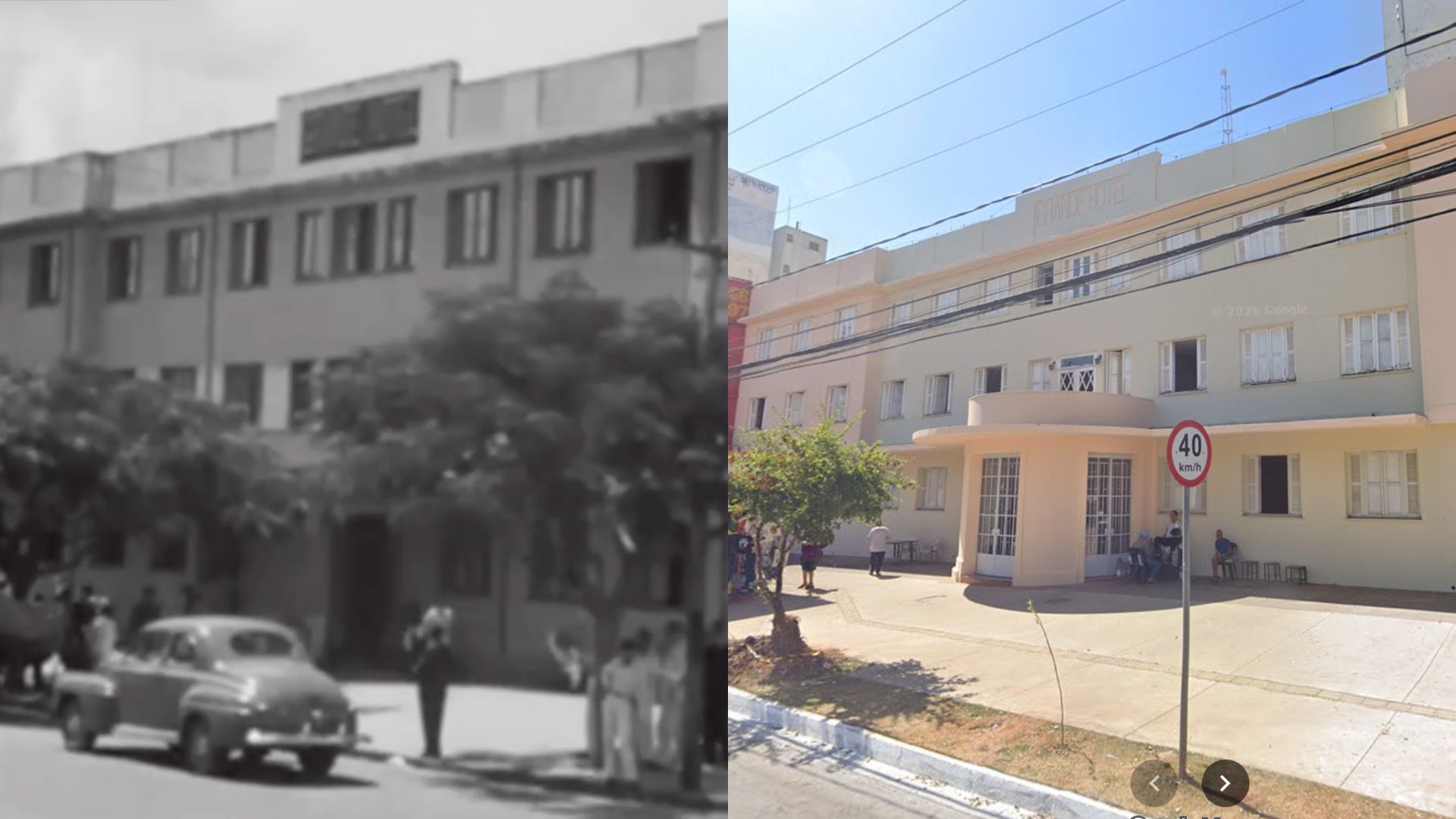 Como era e como está o Grande Hotel Goiânia, construído entre 1935 e 1937. 