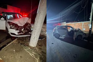 Grávida de oito meses é acusada de abandonar local após bater carro em poste em Anápolis