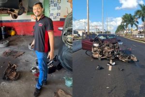 Fábio Bosco da Silva Filho tinha 24 anos e morreu após uma colisão frontal na GO-060, em Goiânia. Caso segue sob investigação da DICT. (Foto: Reprodução/Redes sociais)