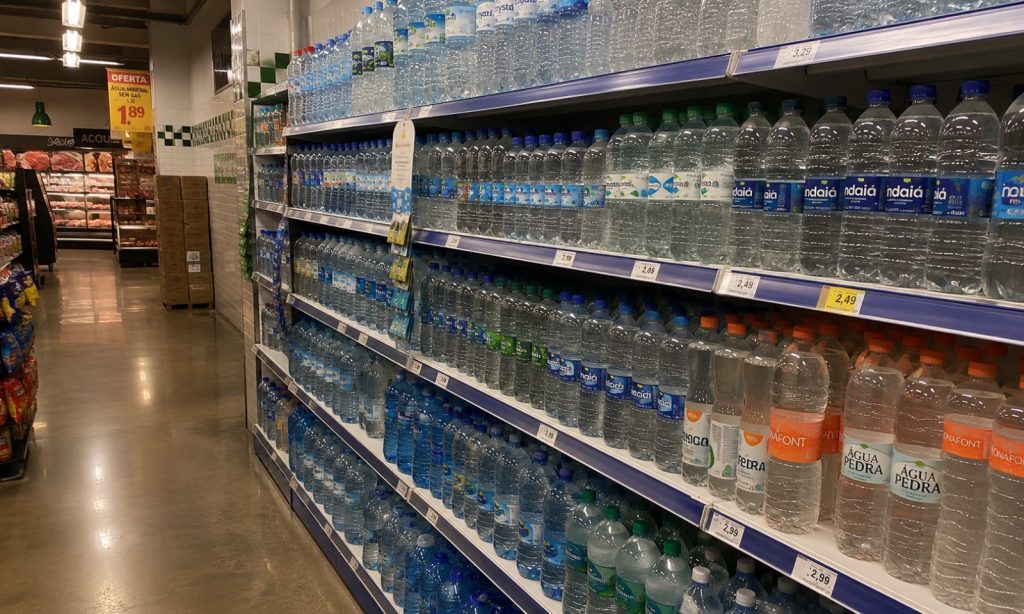Anvisa proíbe a venda de marca de água mineral após detectar a mesma bactéria encontrada nos produtos Ypê e Crystal em supermercados de todo o país