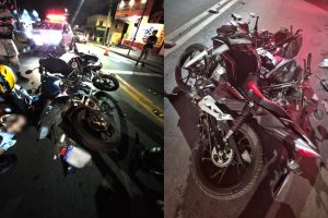Jovem fica inconsciente e outro sofre fratura exposta após colisão frontal entre motos em Anápolis