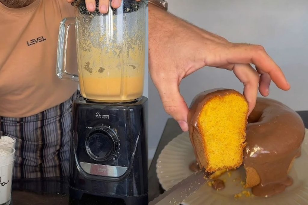 O Bolo de Cenoura preparado com a medida do ovo facilita o preparo e garante uma massa fofinha e muito saborosa