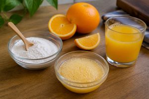 bicarbonato de sódio com suco de laranja