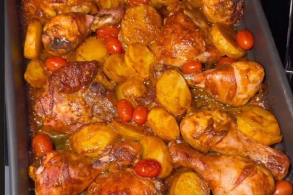 Frango assado com batata