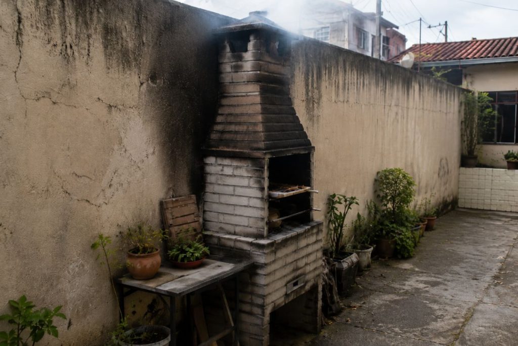 Morador construiu a churrasqueira dos sonhos encostada no muro do vizinho, mas recebeu uma notificação para demolir tudo com base no Código Civil