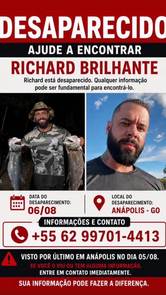 Cartaz divulgado por familiares nas redes sociais. (Foto: Reprodução/Redes sociais)