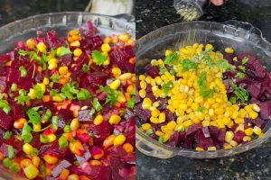 Salada de beterraba com milho