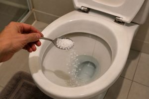 sal grosso no vaso sanitário
