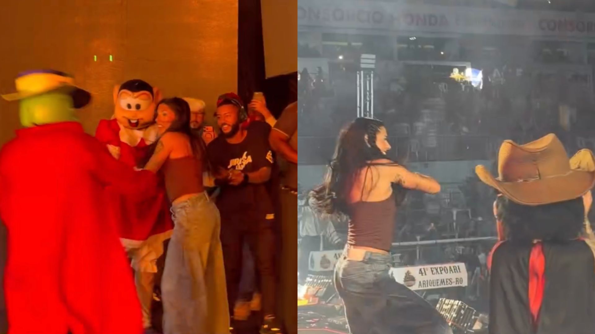 Ana Castela surpreendeu público ao participar de coreografia durante música "Olha o Trem", do DJ goiano Jiraya Uai.