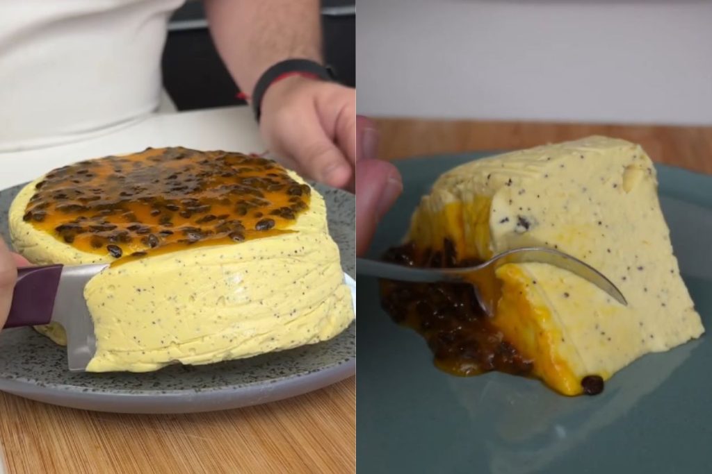 A sobremesa de maracujá que dá para cortar em pedaços e não leva gelatina
