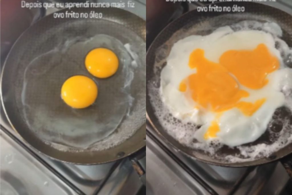 Ovo frito não deve ser feito no óleo