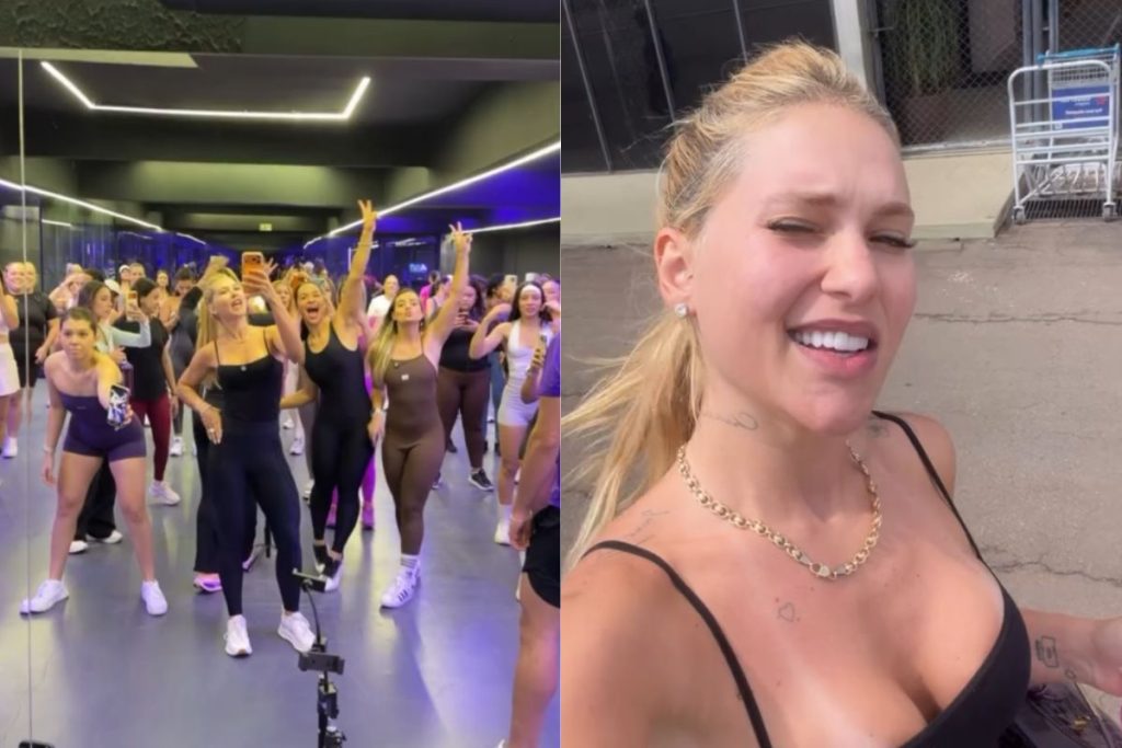Virginia Fonseca surpreende alunos ao aparecer para treinar na WeGym, em Goiânia