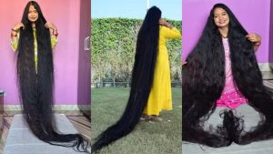 O cabelo mais longo do mundo pertence a uma indiana que não corta os fios há 9 anos, tem 2,71 metros de comprimento, usa apenas óleos naturais de coco e gergelim para fortalecê-lo