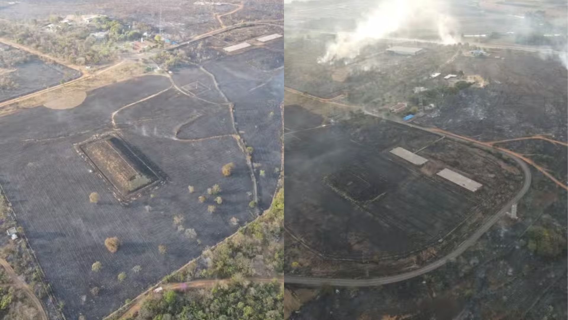 Incêndio florestal atingiu o Parque Estadual onde ficam os rejeitos do Césio-137 em Abadia de Goiás.
