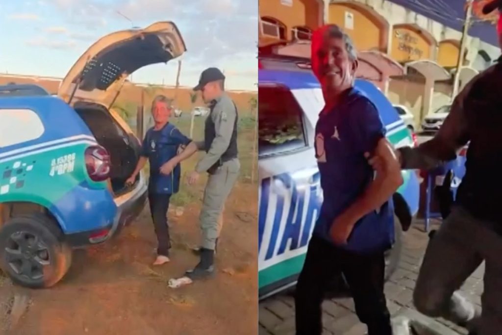 Mesmo depois de perder o controle do carro, bater em um poste, motorista continuou dirigindo em zigue-zague. (Foto: Reprodução/TV Anhanguera)