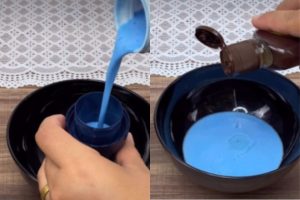 Misturar óleo de peroba com amaciante