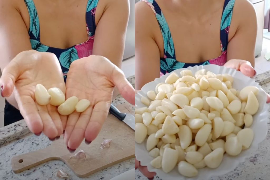 alhos descascados de um jeito fácil