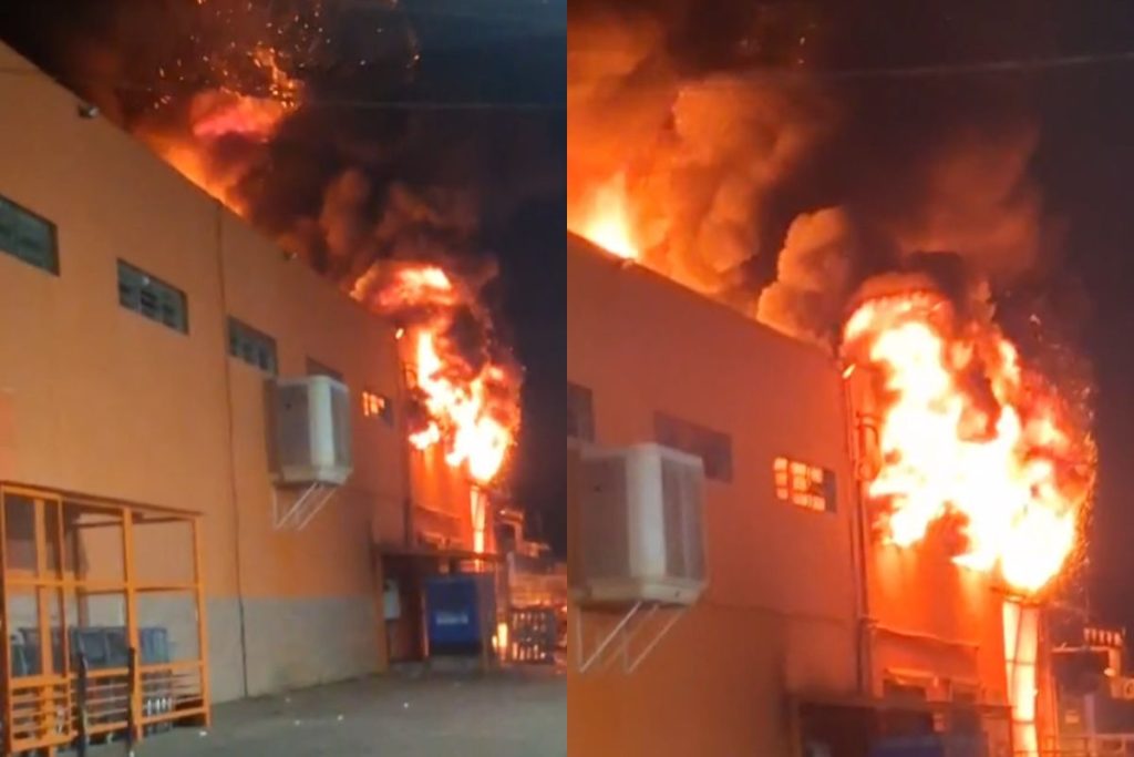 Incêndio atinge estoque, mas estrutura de supermercado é preservada em Abadiânia