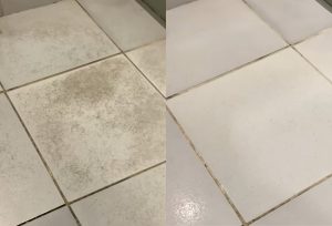 piso do banheiro antes e depois