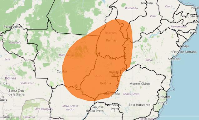 Gráfico mostra zona de alerta de baixa umidade entre 20% a 12% (Divulgação / Inmet)