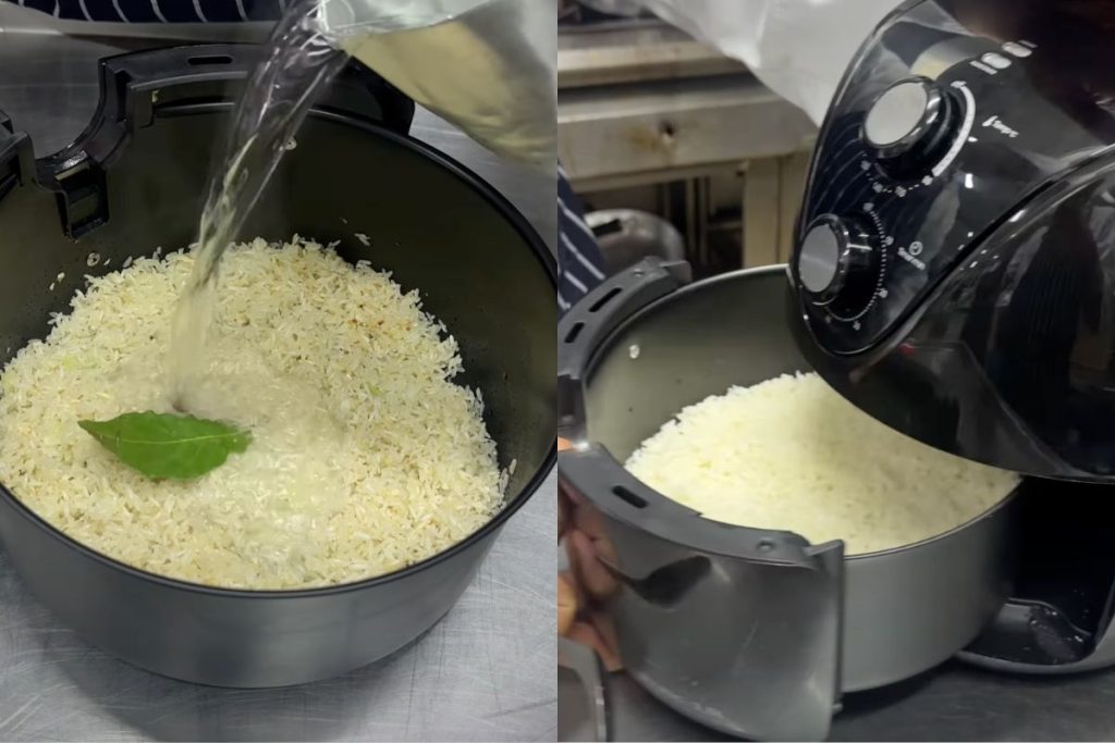 arroz soltinho na air fryer