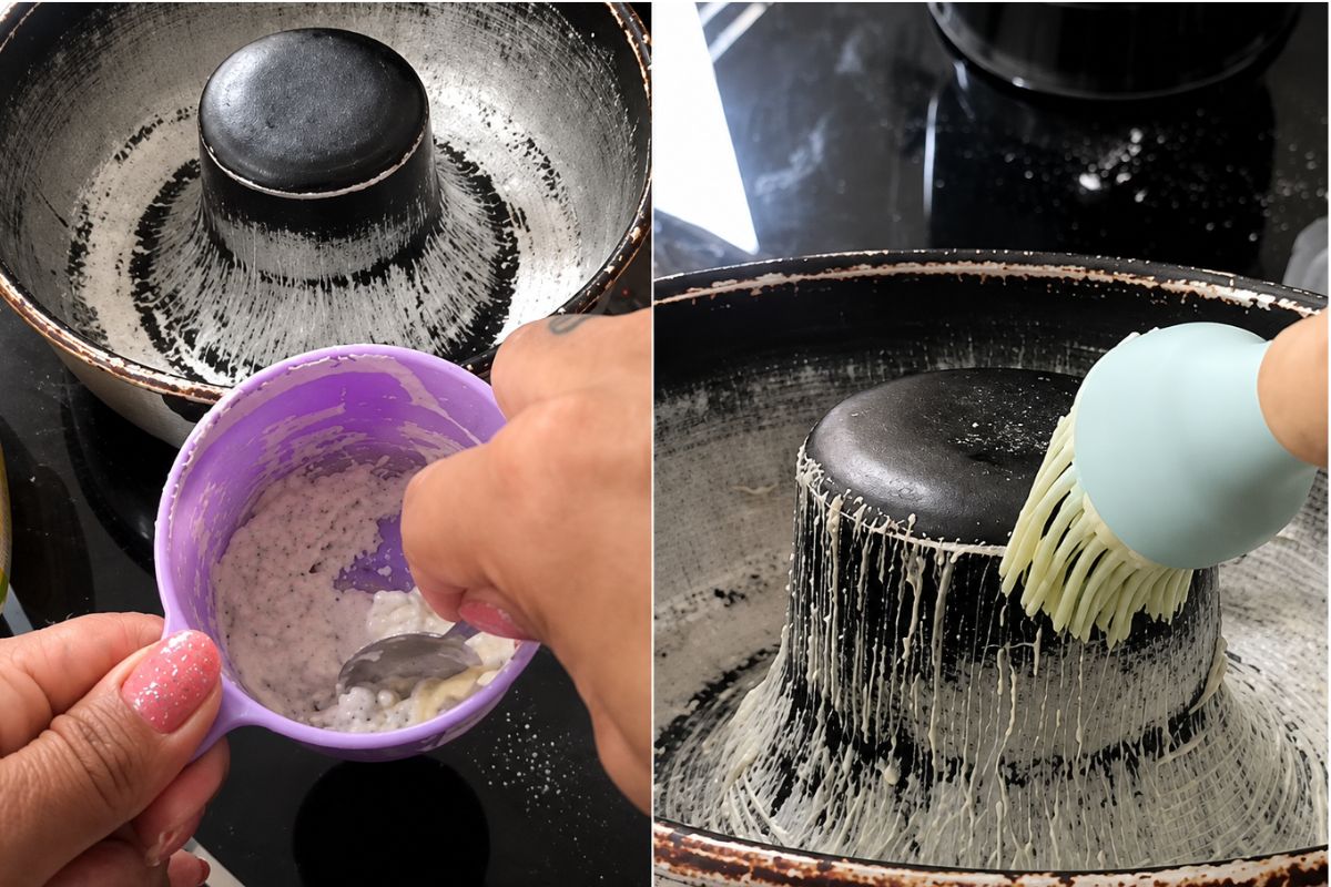 Misturar manteiga e farinha de trigo