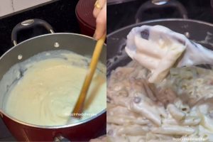 Macarrão cremoso com creme branco: fácil, rápido de fazer e fica uma delícia