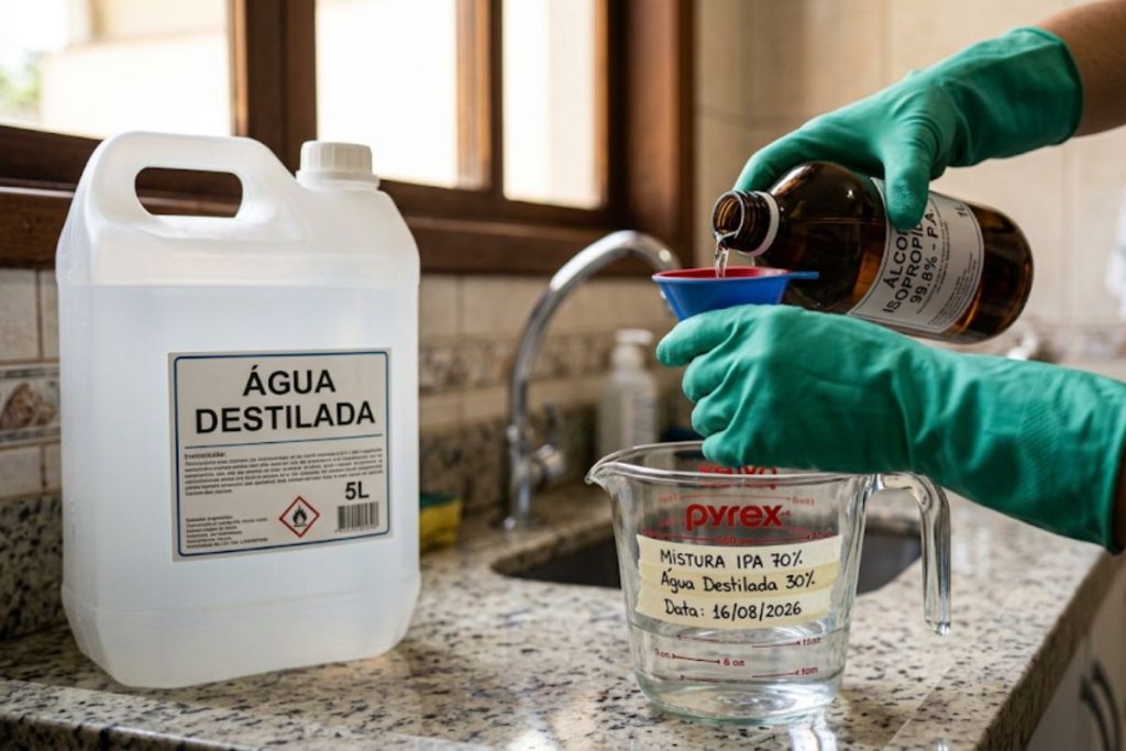 Mistura de álcool isopropílico com água destilada: para que serve e por que é recomendado