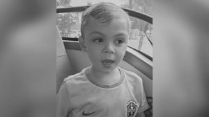 Tiago Silva Lopes tinha cinco anos. Criança morreu após cair em um tanque.