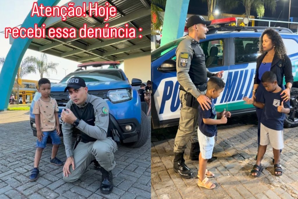 Soldado Guilherme Toledo mediou a situação entre Gabriel e Rafael, que terminou em acordo e abraço. (Foto: Reprodução/Instagram/@tioguilhermetoledo/@adv.thainara.alexandre)