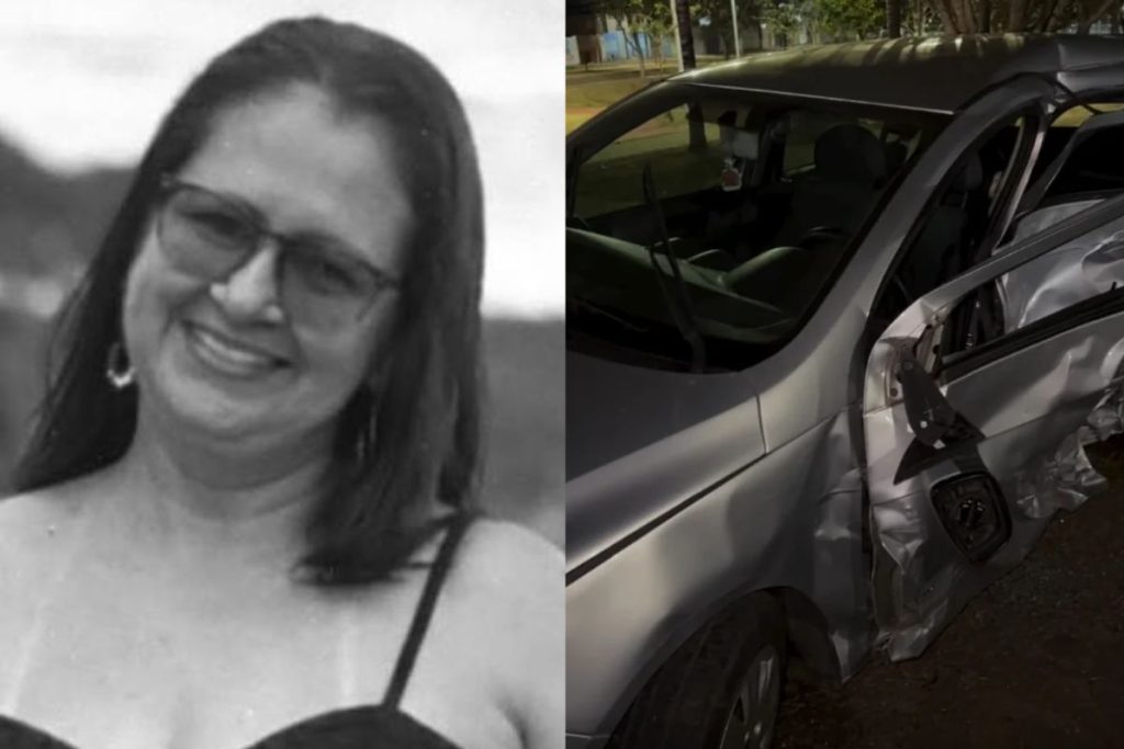 Ariadna Cristina Teodoro morreu após acidente na GO-462. Veículo ficou danificado após a colisão. (Foto: Reprodução/Redes Sociais)