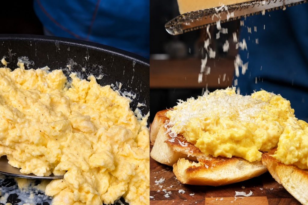 pão com ovo mexido