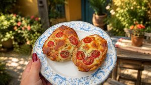 omelete recheada com queijo e tomate