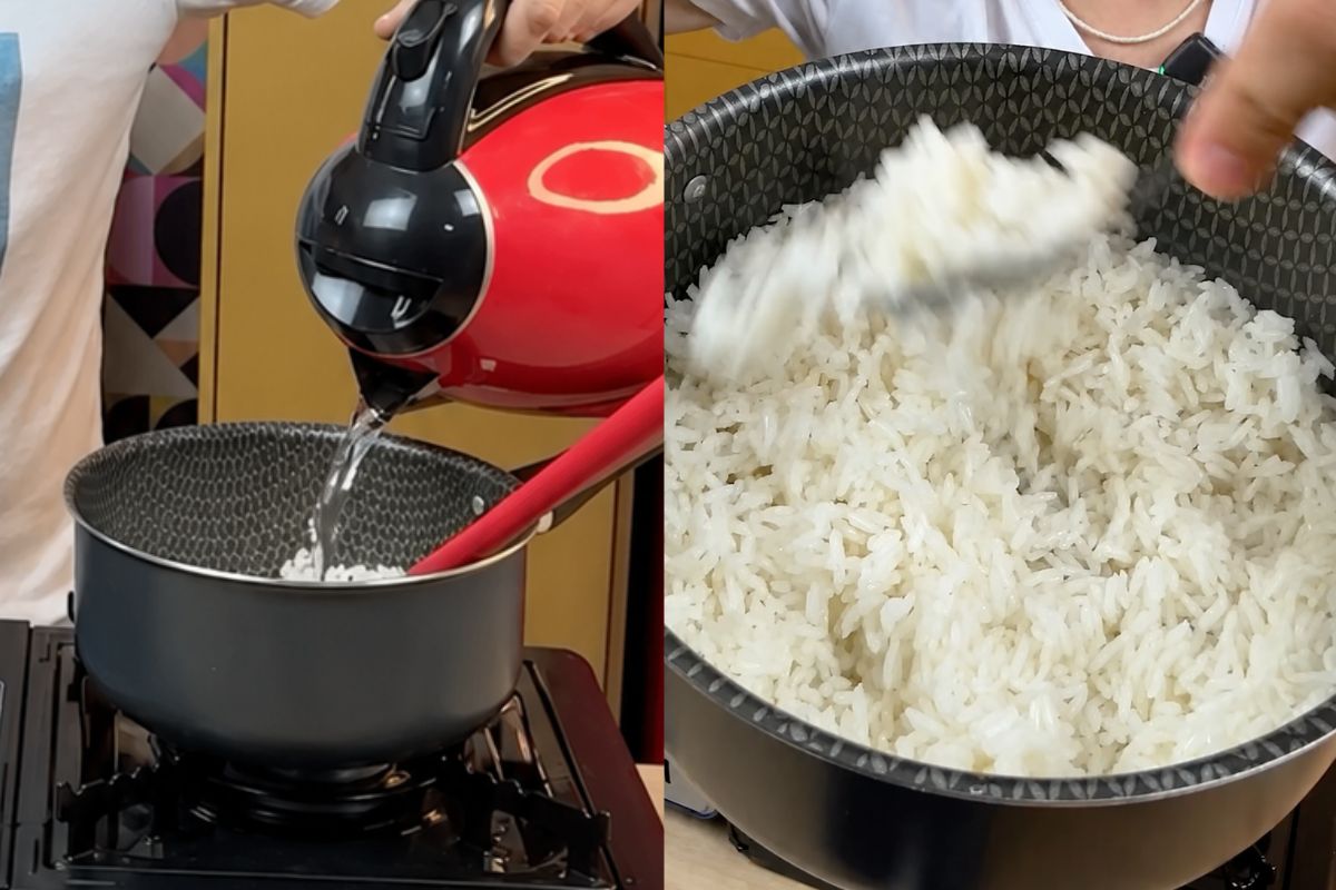 arroz na panela, soltinho e branquinho