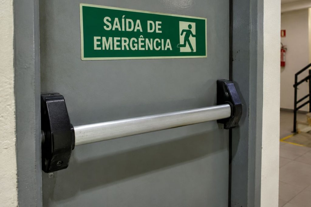 Poucos sabem: por que as portas de emergência têm uma barra horizontal em vez de maçaneta