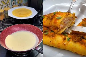 panqueca feita na garrafa