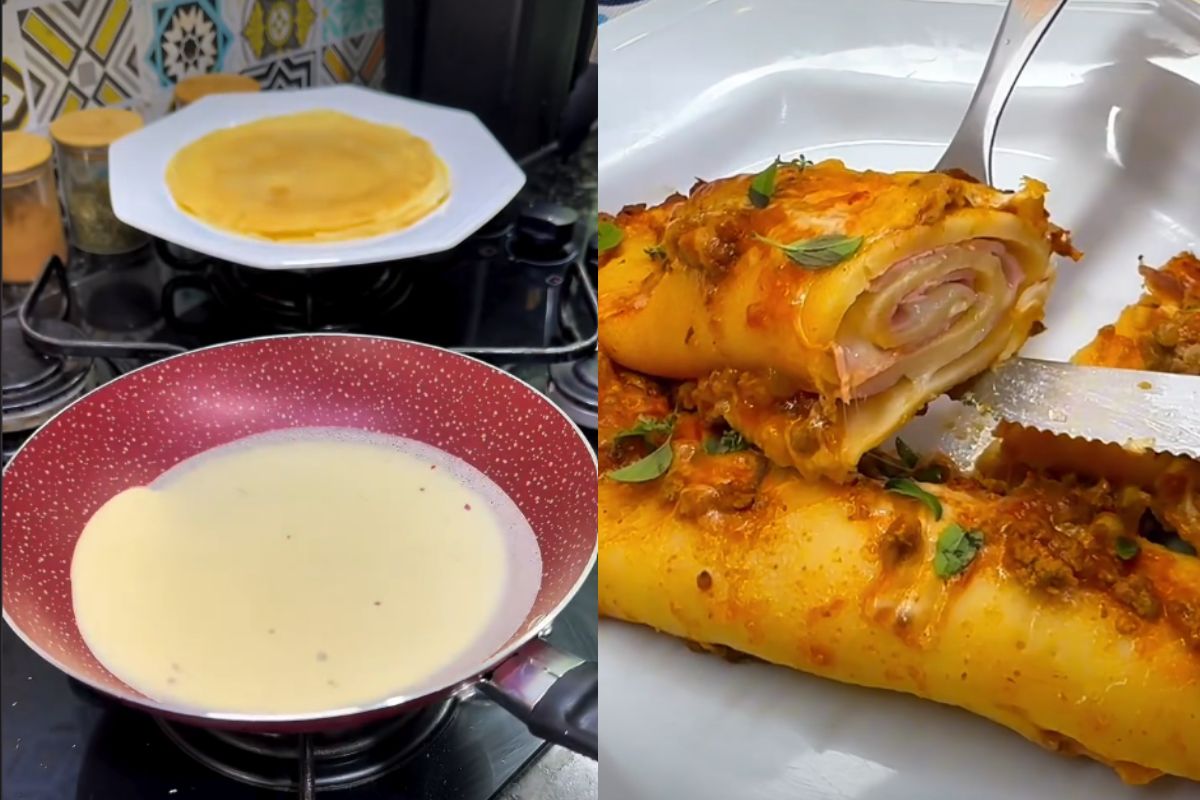 panqueca feita na garrafa